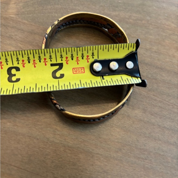 Native Alaskan Artisan Bronze/Copper Twisted and Hammered Cuff Bracelet - Picture 6 of 6